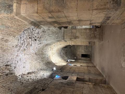 Stone vaulted chambers in the subterranean halls of Diocletian’s Palace, Split.