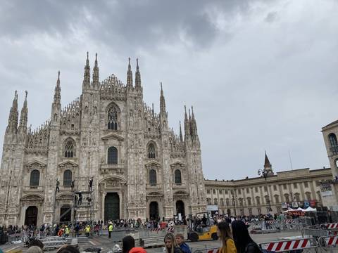 Gothic cathedral with spires.