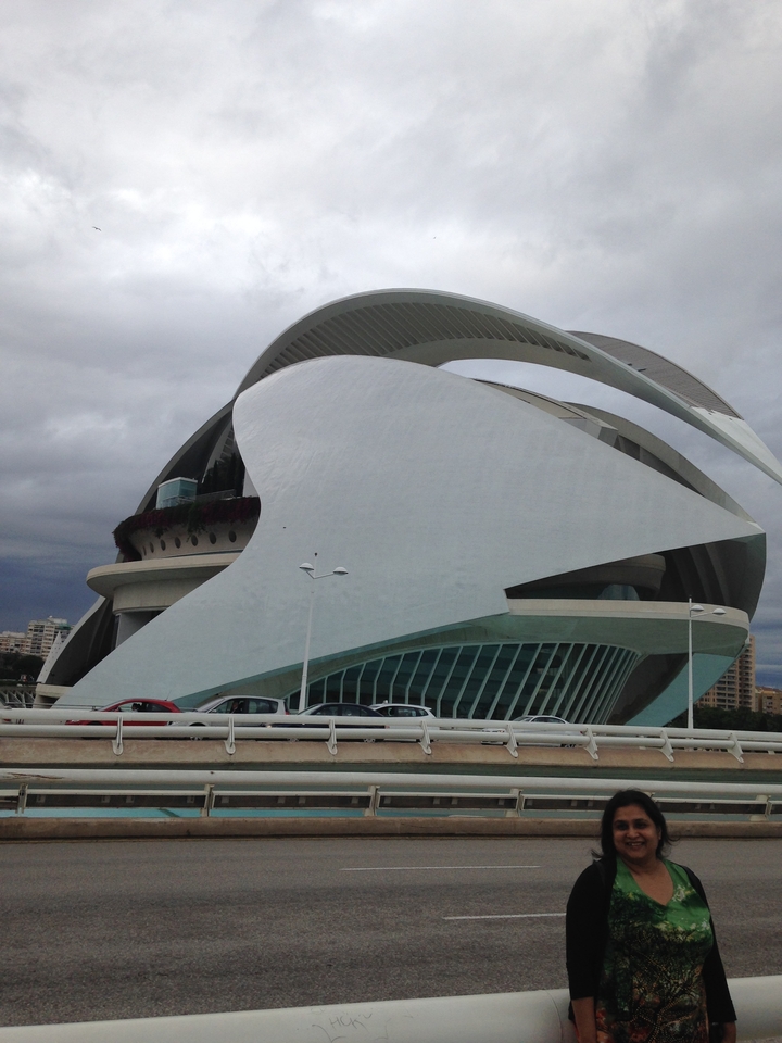 Modern architectural structure in Valencia.