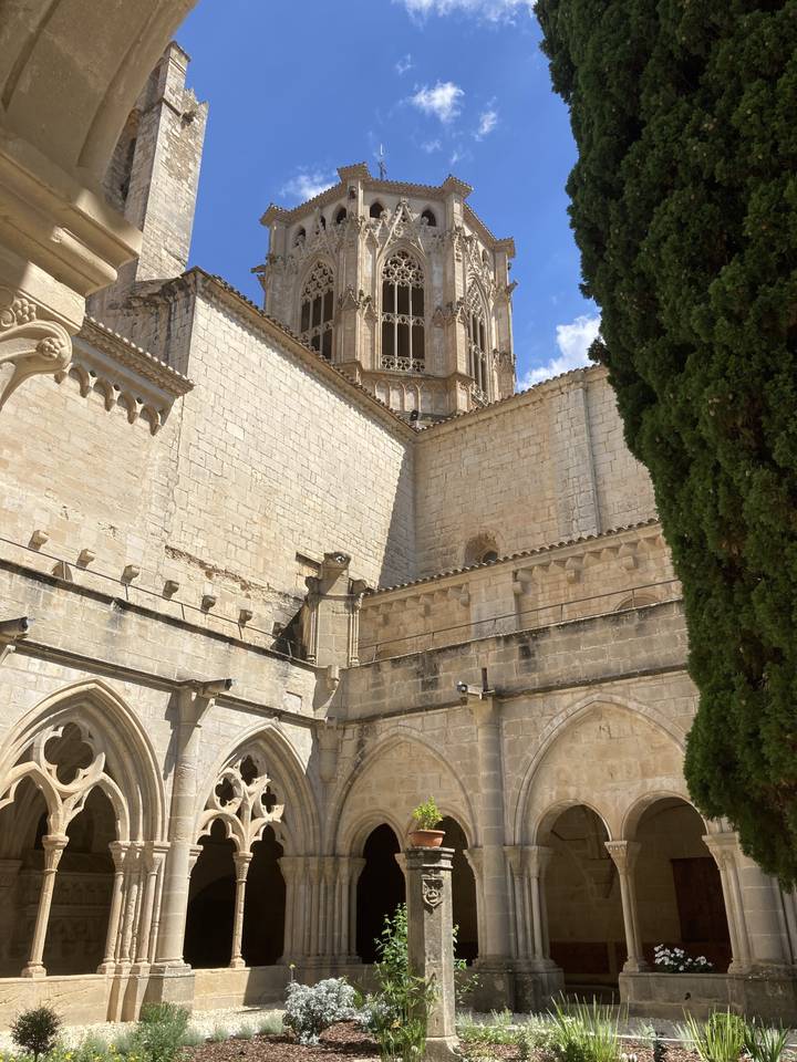 Bâtiment historique de style gothique avec des arcs.