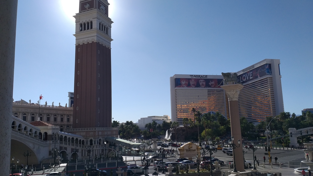 Une vue du Venetian et des bâtiments environnants à Las Vegas.