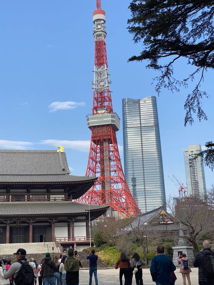Tour de Tokyo avec les bâtiments environnants.