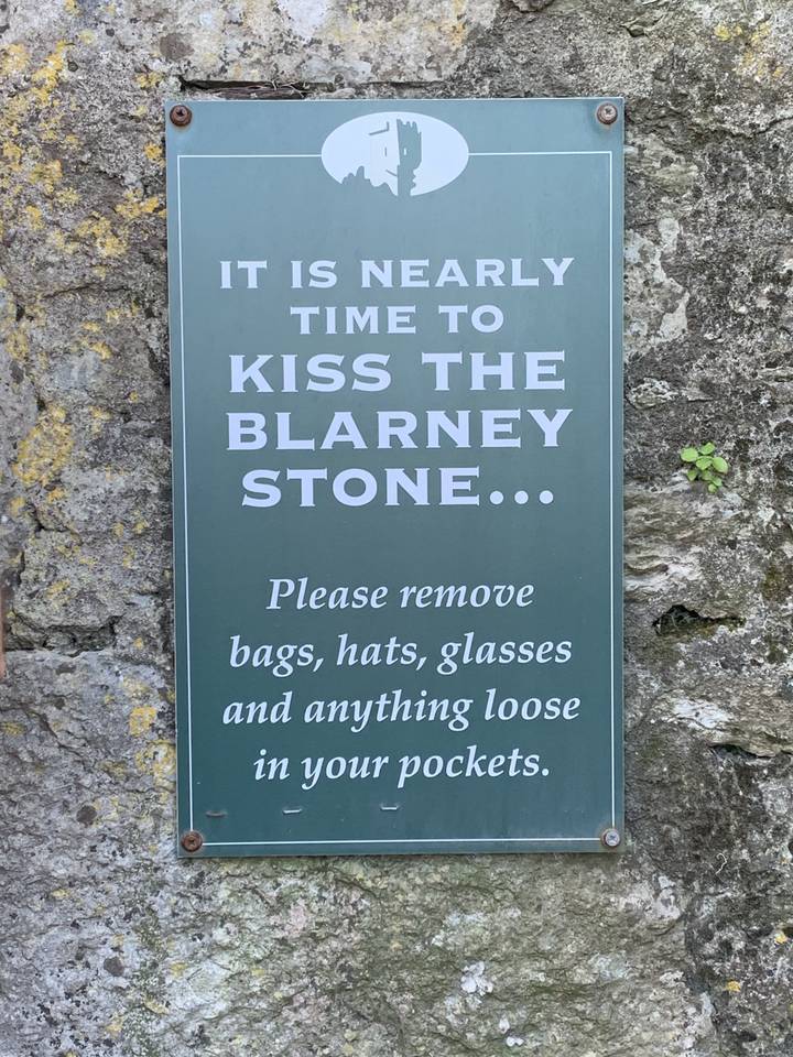 A sign for the Blarney Stone attraction.