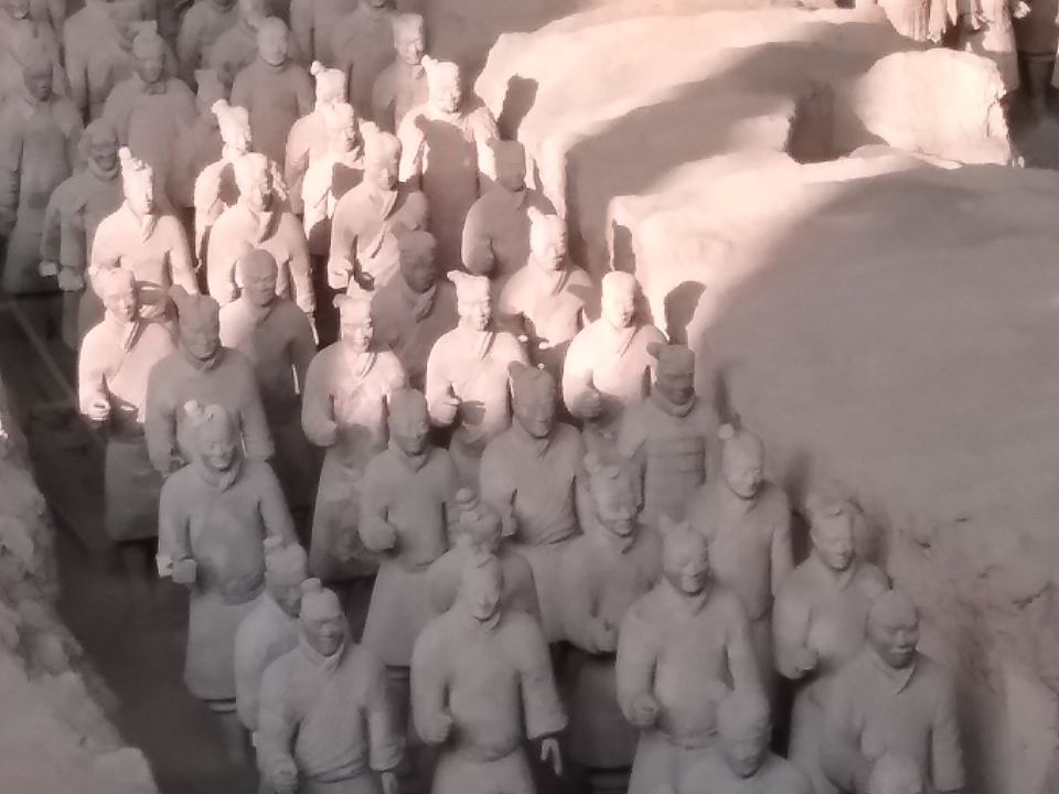 L'Armée de terre cuite en exposition.