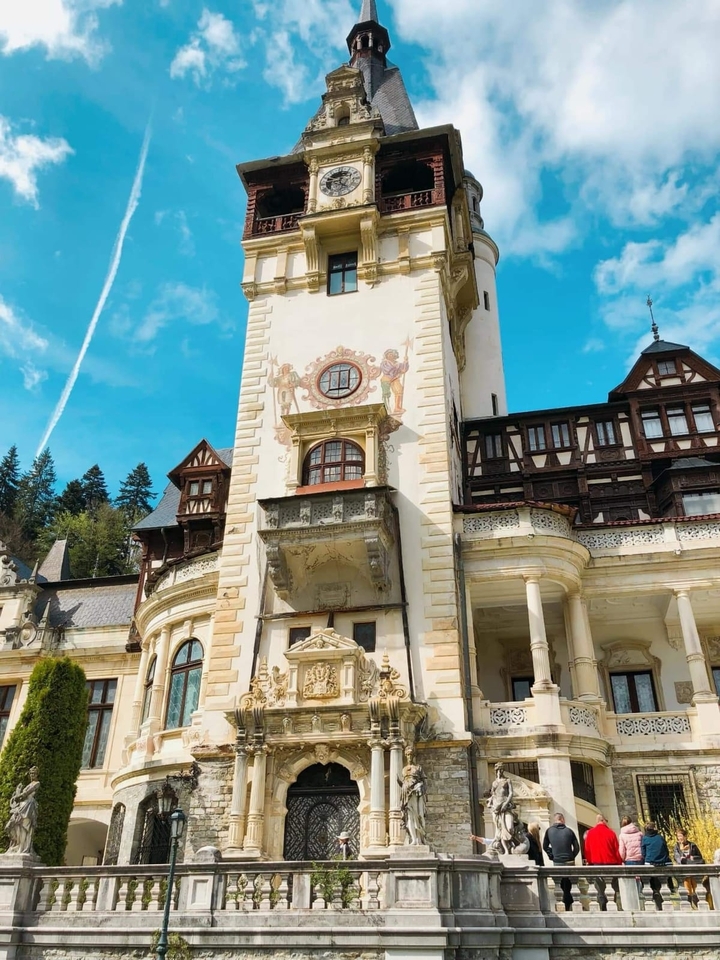 Une vue saisissante d'un château historique aux détails complexes.