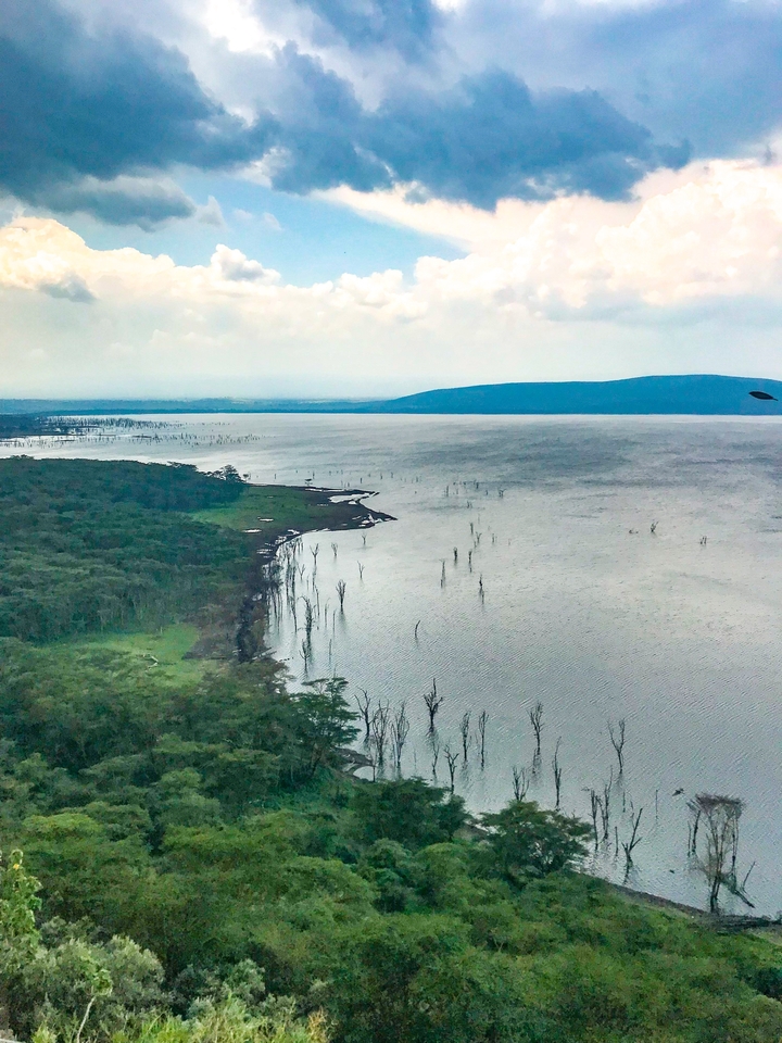 Une vue du lac Nakuru d'en haut