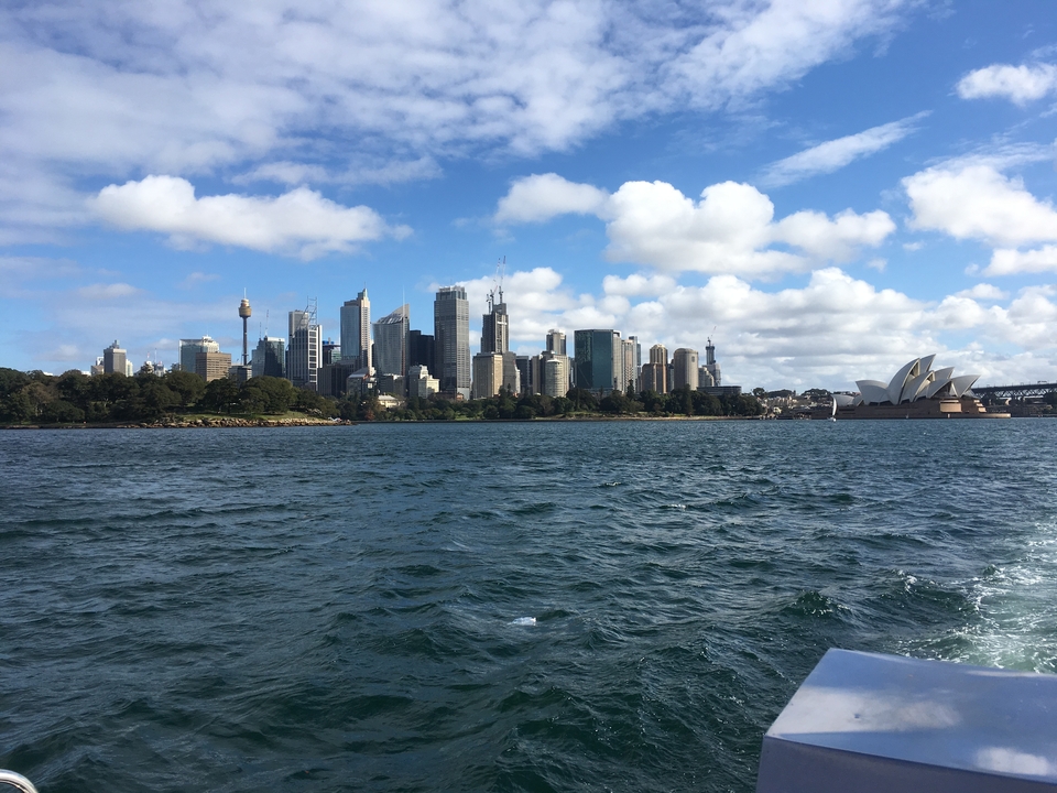 View of the Sydney skyline with Opera House and Harbour.