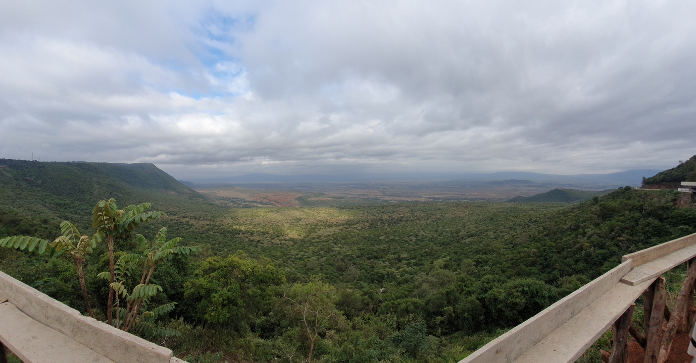 Vaste paysage vert avec des nuages