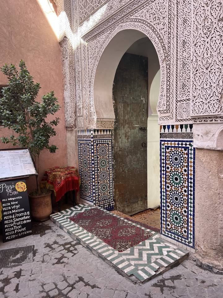 Decorated walls with intricate tile patterns