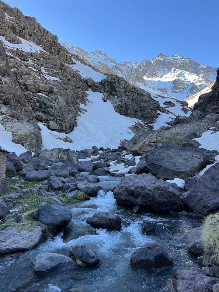 Mountain river over rocky terrain
