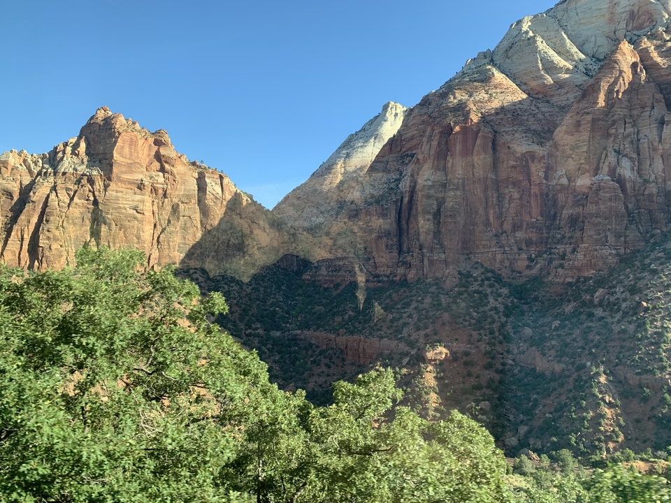 Falaises de roche rouge dans le parc national de Zion.