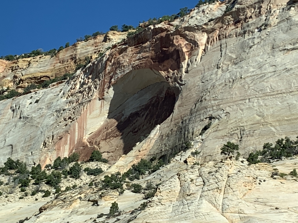 Paroi rocheuse avec des motifs d'érosion uniques.