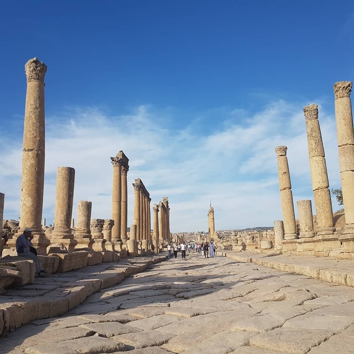 Ancient Roman-Byzantine columns in a historical site.