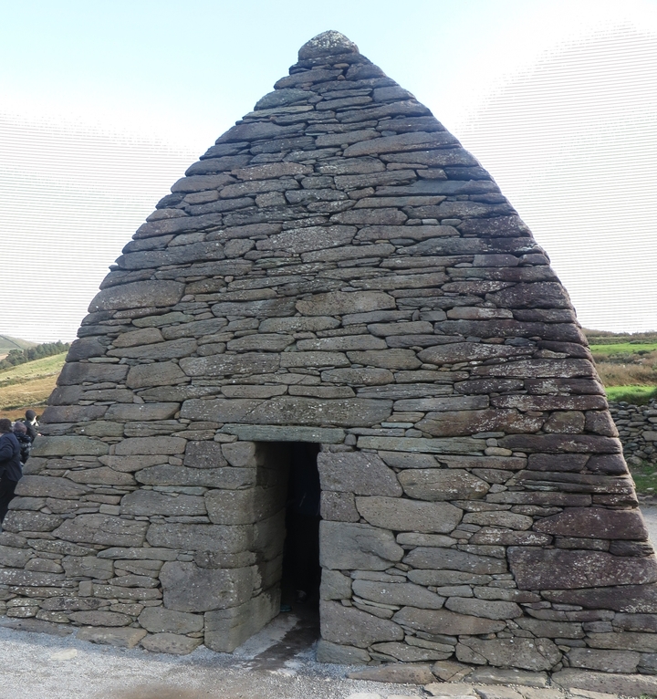Ancient stone structure with dry stone walls.
