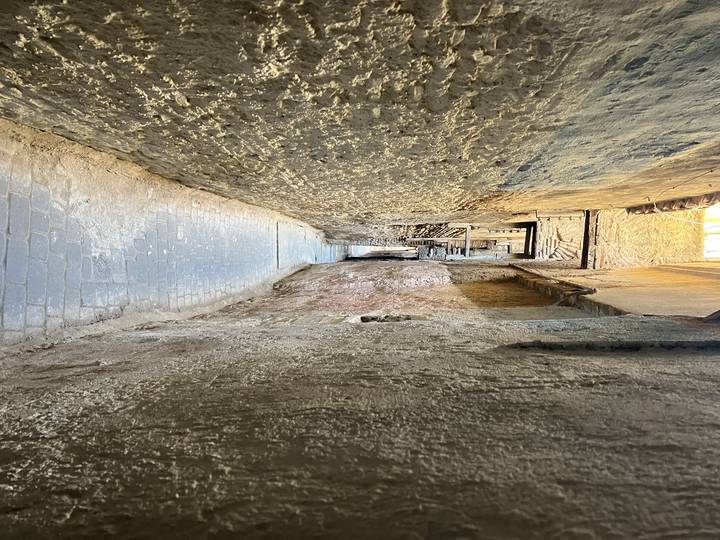 Ruelle méditerranéenne avec des bâtiments peints en bleu.