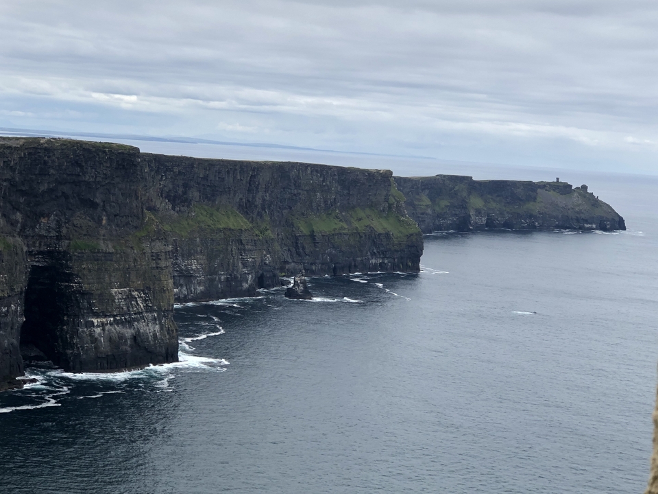 Cliffs of Moher along the coastline.