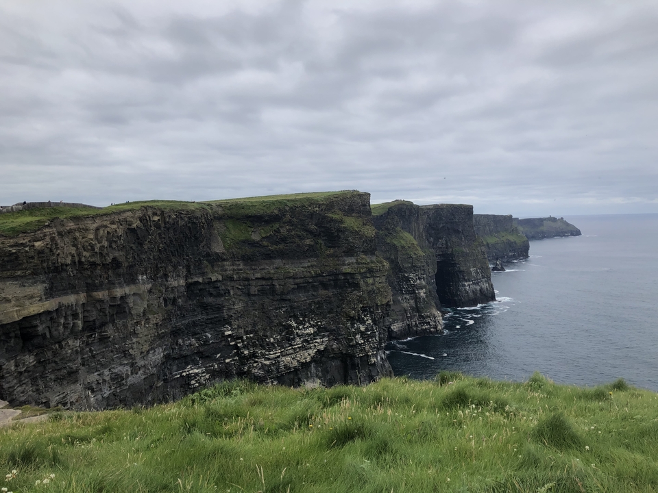 Cliffs of Moher on a cloudy day.