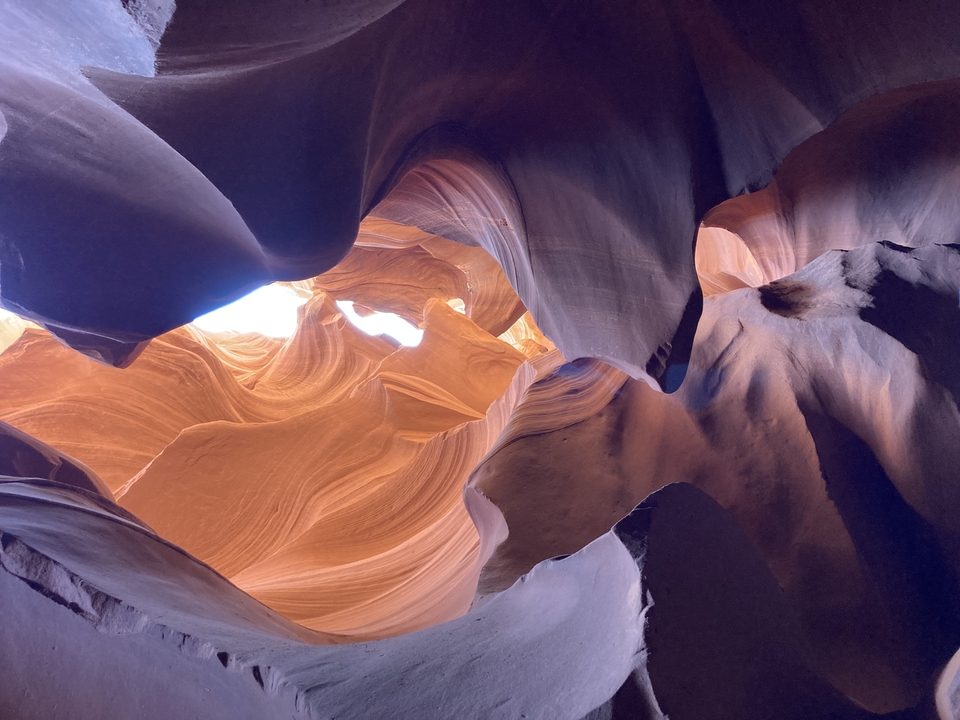 Beautifully lit canyon with smooth rock formations.