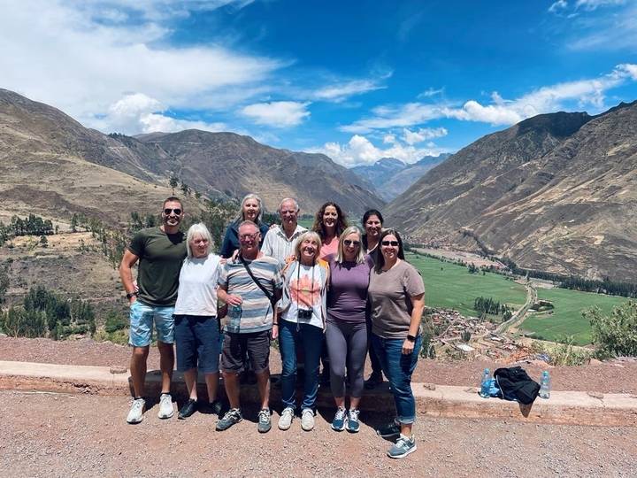 Group with mountains in the background.