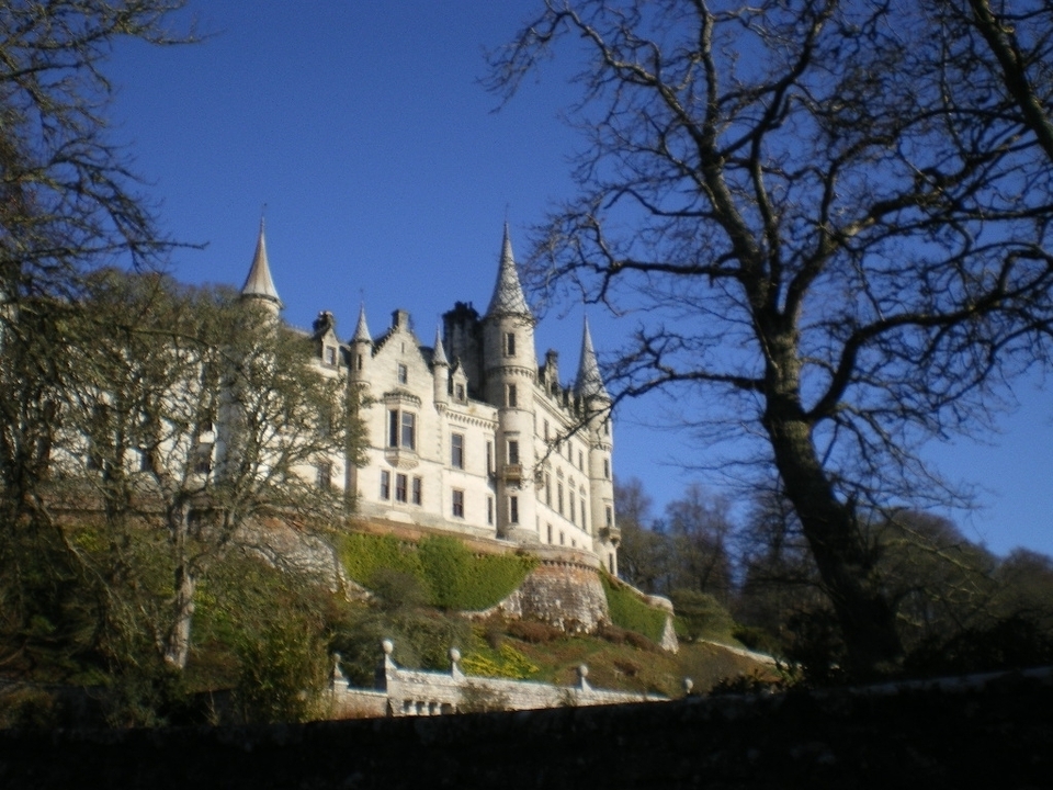 Castle with trees outside.
