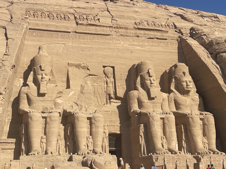 Front view of the Abu Simbel temples.