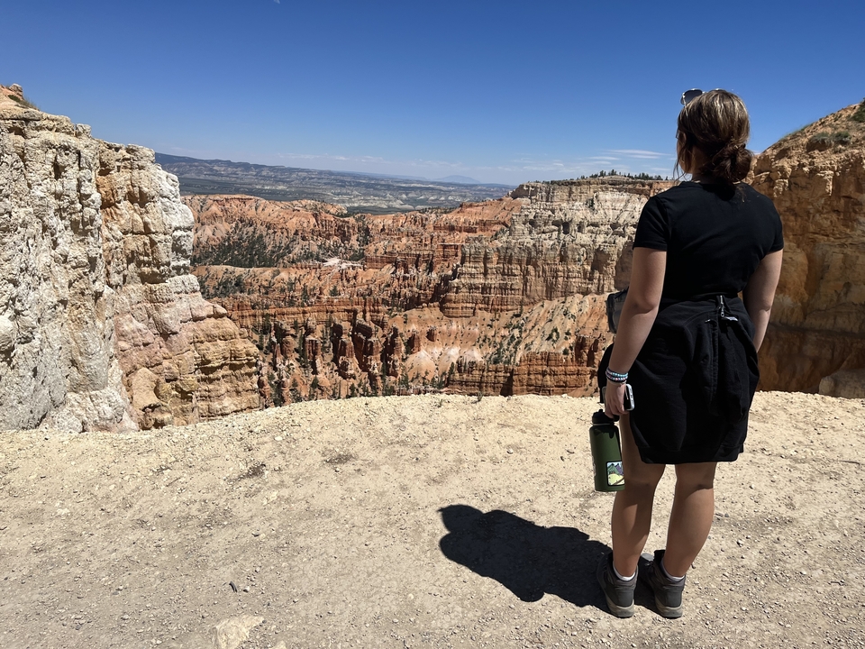 Person overlooking Bryce Canyon