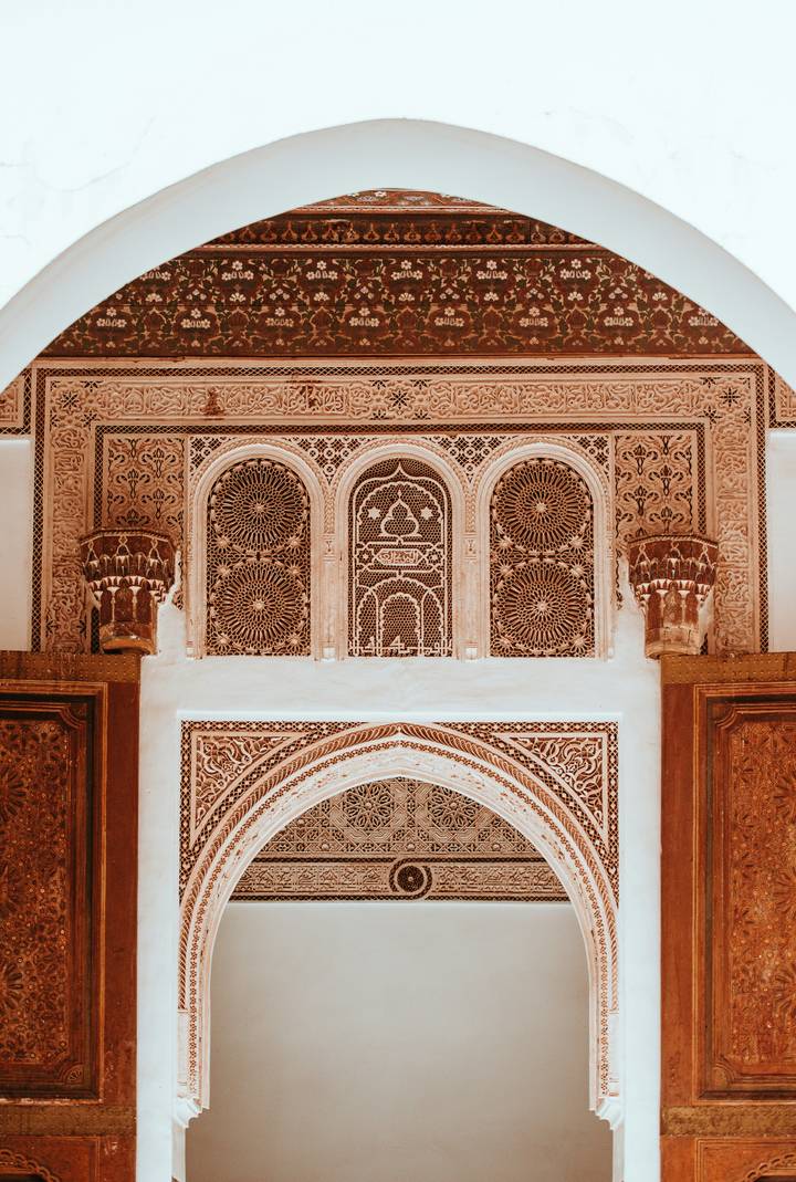 Ornate architectural details inside a building.