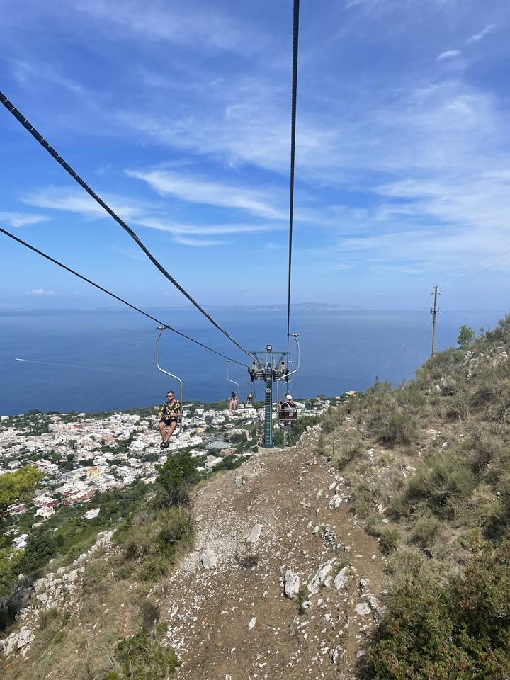 Scenic chairlift with ocean view