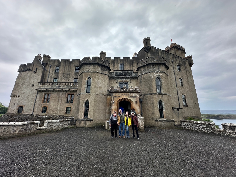 Group in front of a Scottish castle.