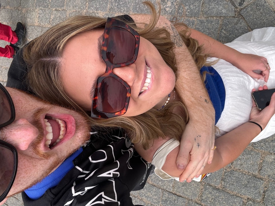 Selfie en gros plan d'un couple.
