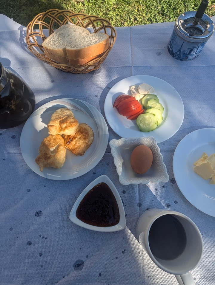 Table de pique-nique extérieure avec divers aliments