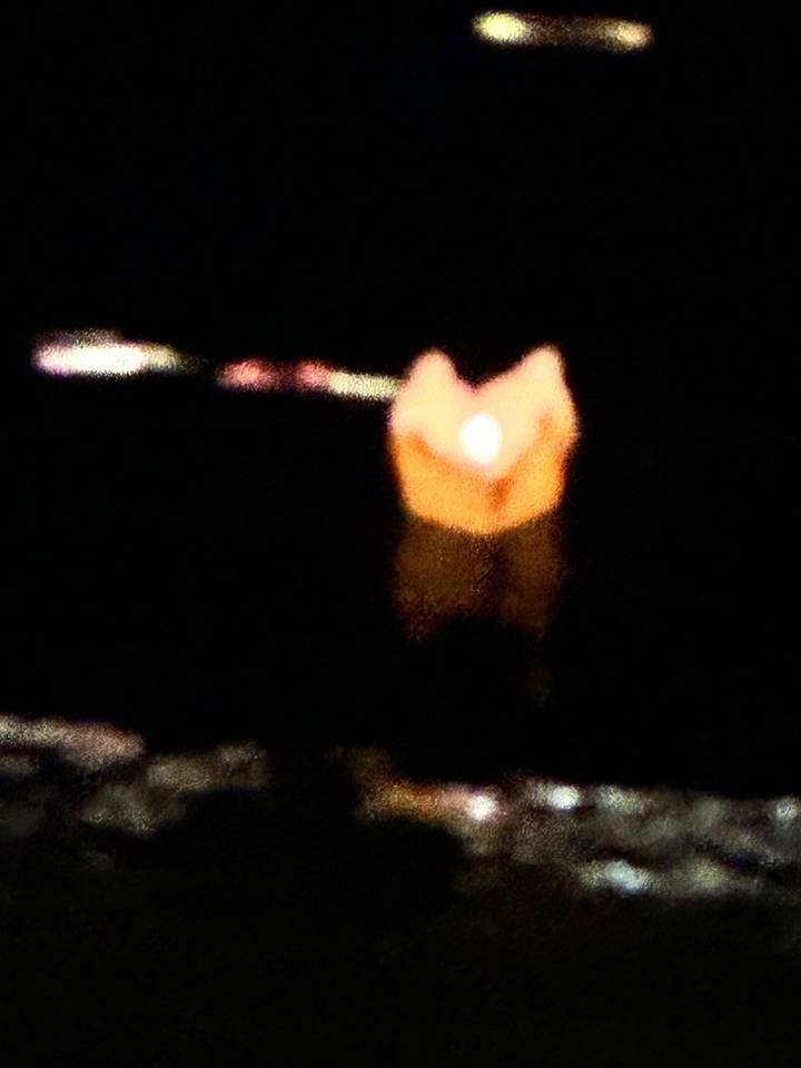 Image floue d'une lanterne flottante