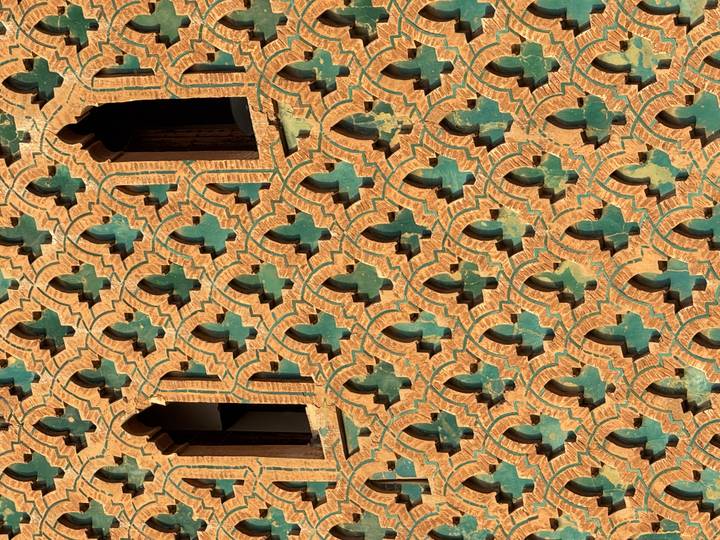 Decorative brick architecture with intricate patterns.