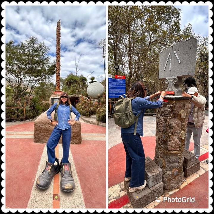 Personne debout près d'un monument historique.