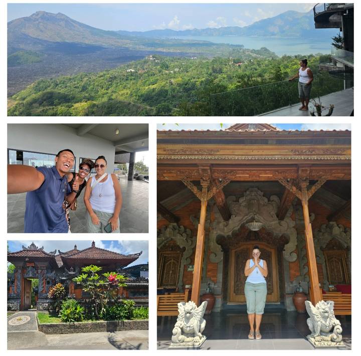 Collage de visites touristiques et d'architecture traditionnelle.