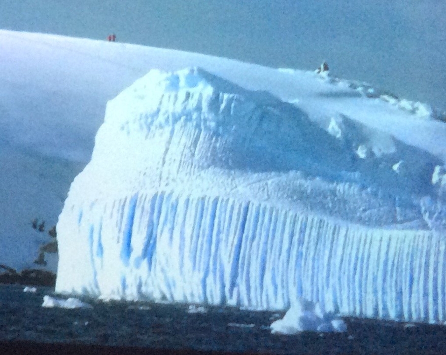 Grand iceberg flottant dans la mer.