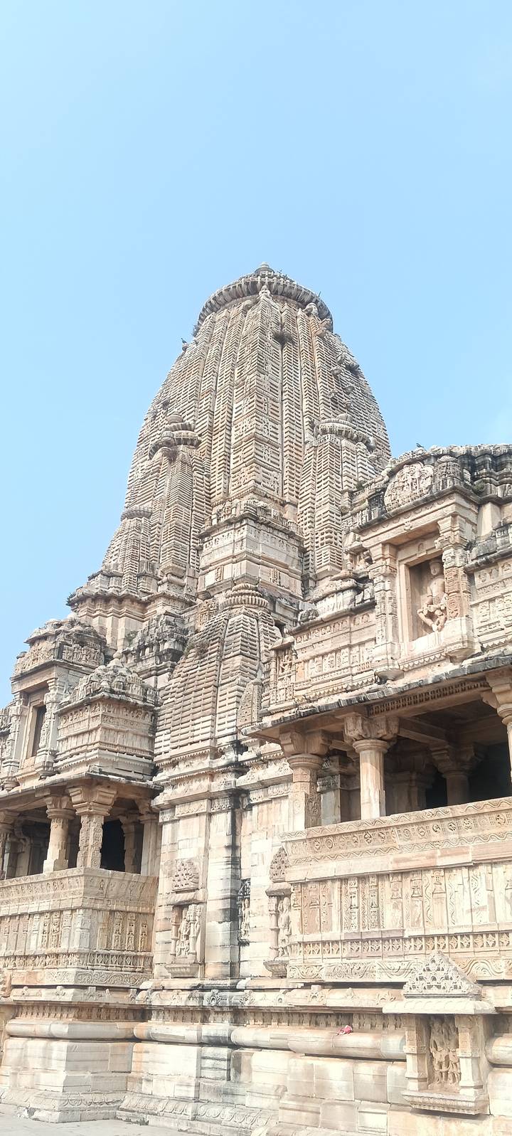 Close-up of intricate carvings on a temple or historic building.
