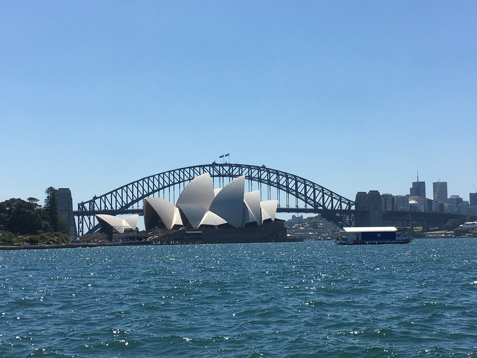 The Sydney Opera House and Harbour Bridge.