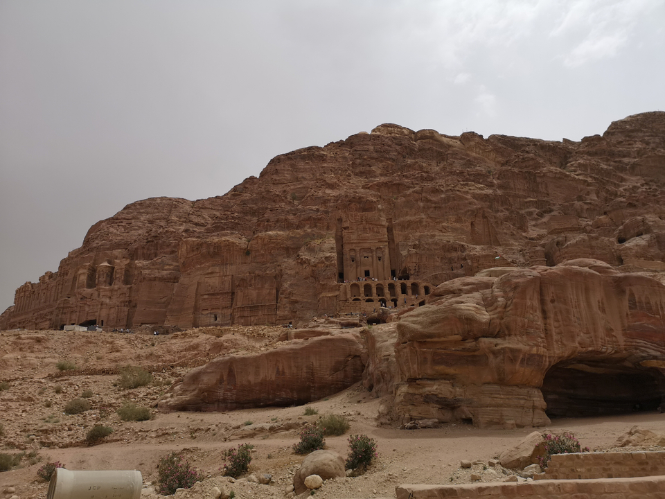 Rock-cut architecture in Petra, Jordan.