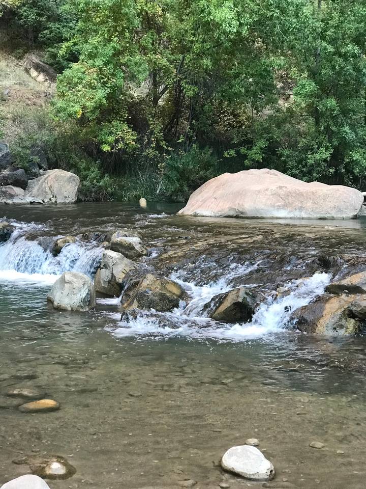 Rivière coulant sur les rochers.