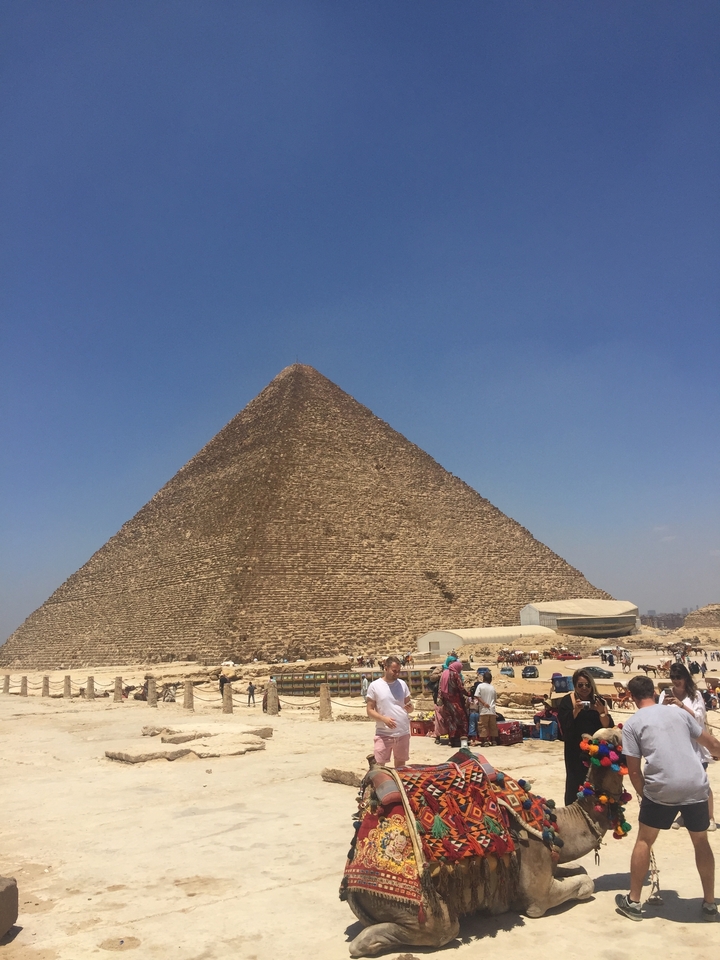 Large pyramid with clear sky