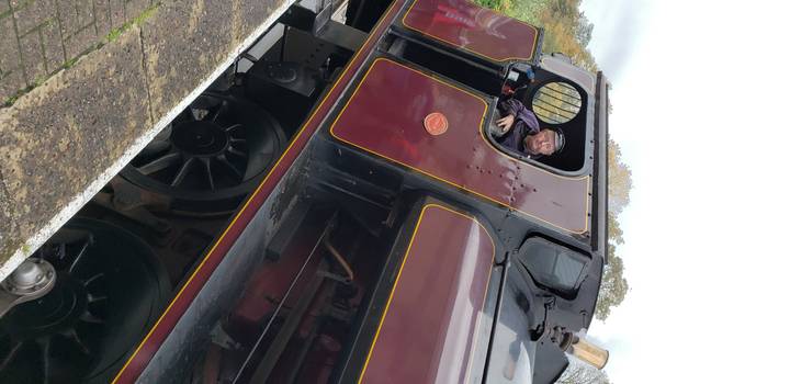 Primer plano de un tren vintage.