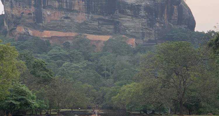 People walking towards Sigiriya rock.