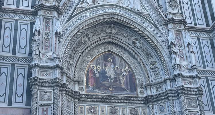 Intricately decorated facade with statues and ornaments.