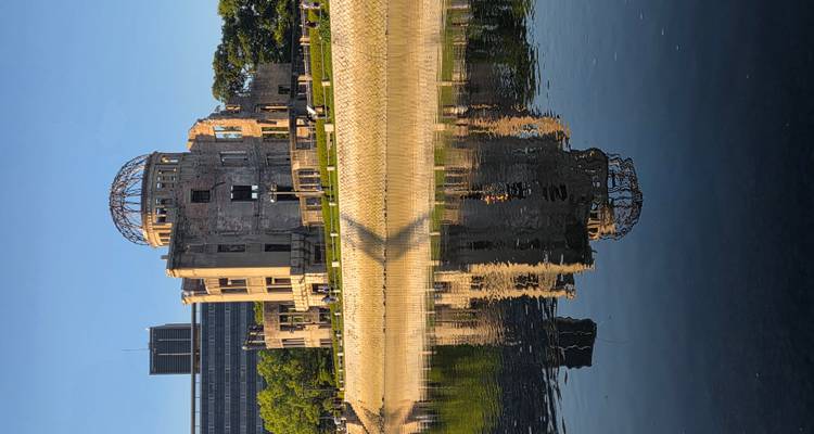 The Atomic Bomb Dome with its reflection in the river.