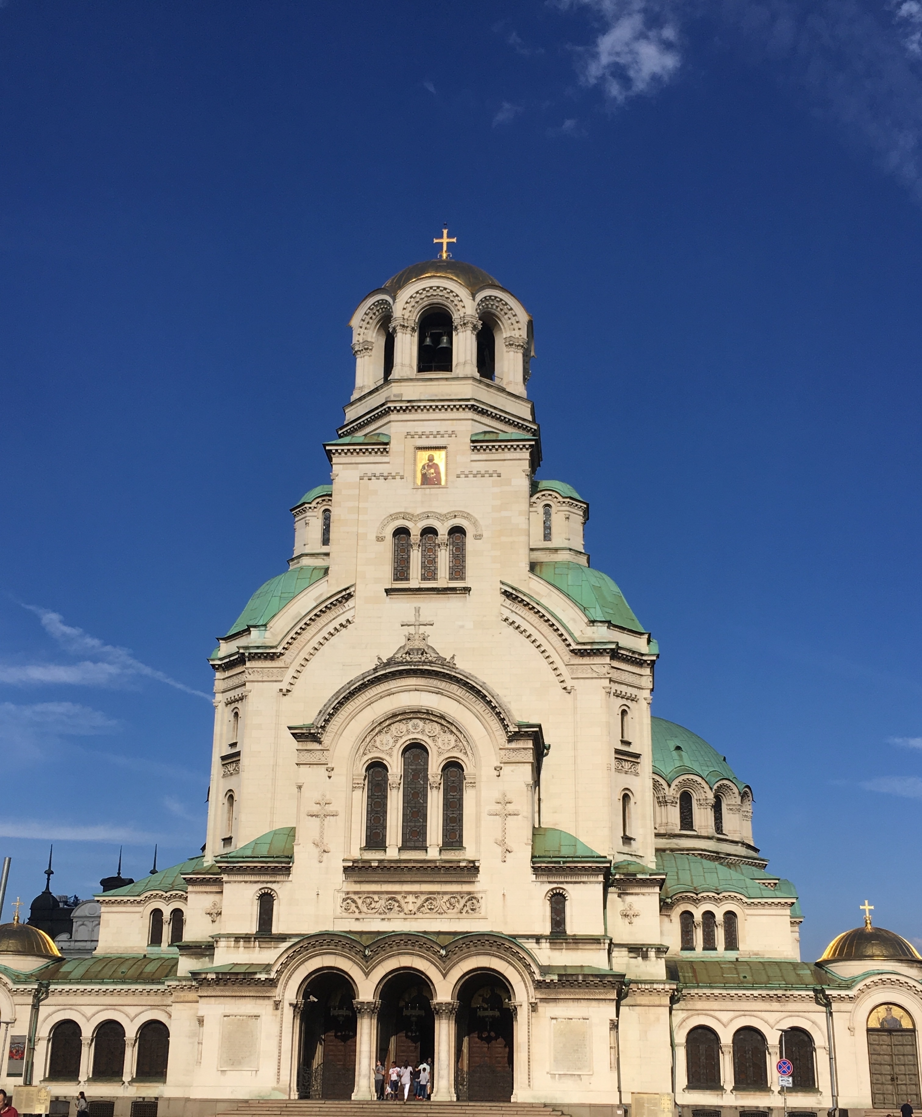 Large cathedral with ornate dome and spire.