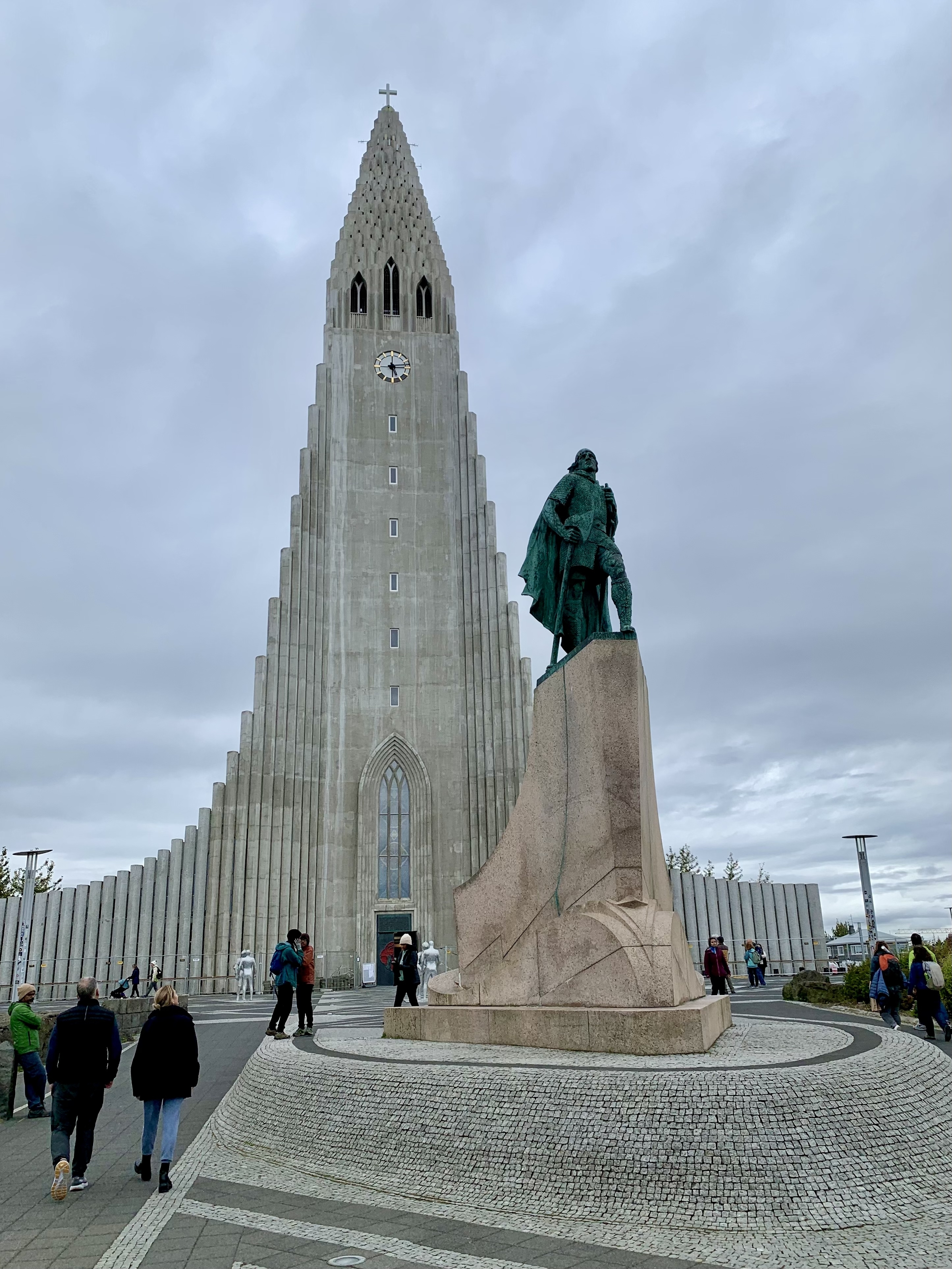 Statue of Leif Erikson in front of Hallgrimskirkja church.