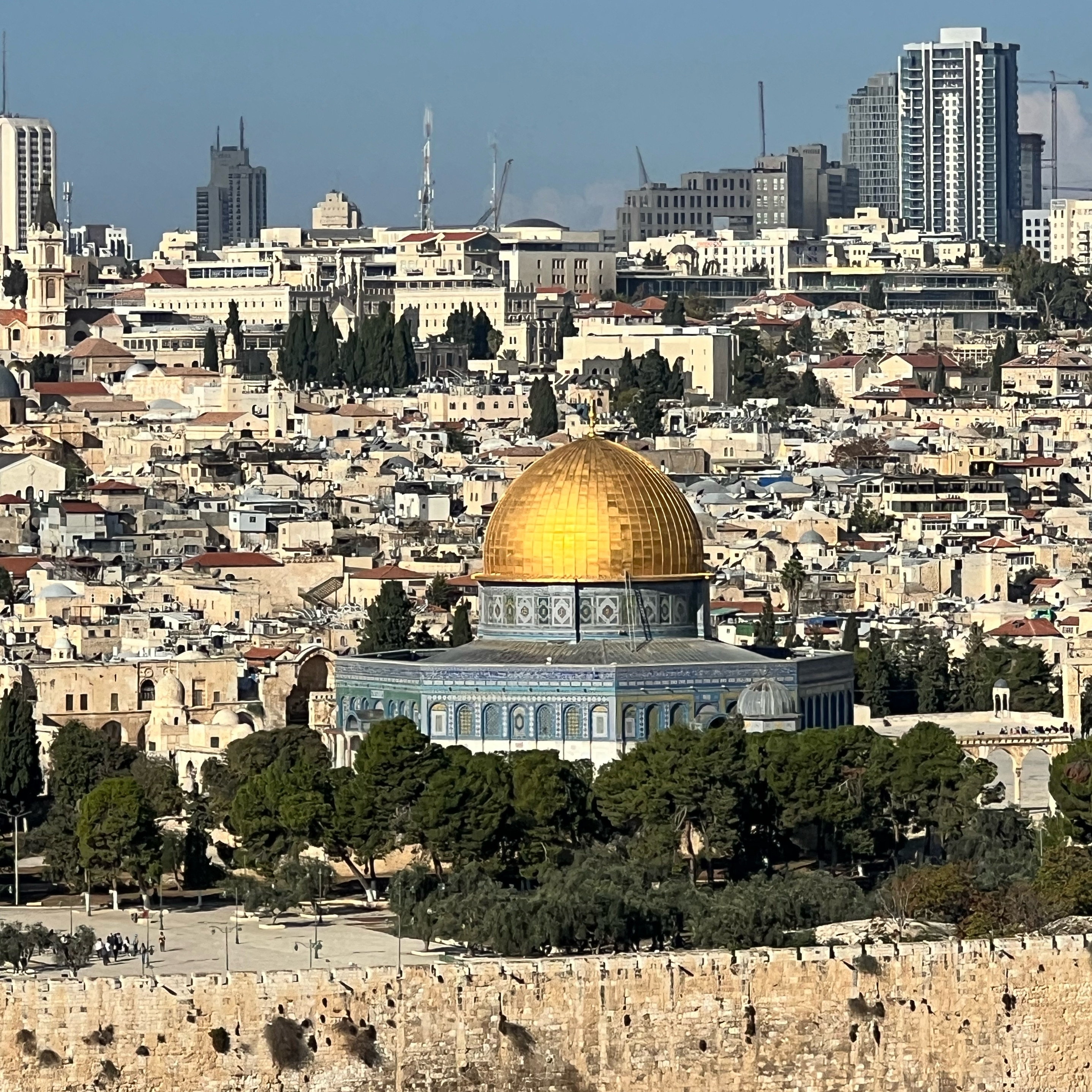 Skyline of Jerusalem with Dome of the Rock.