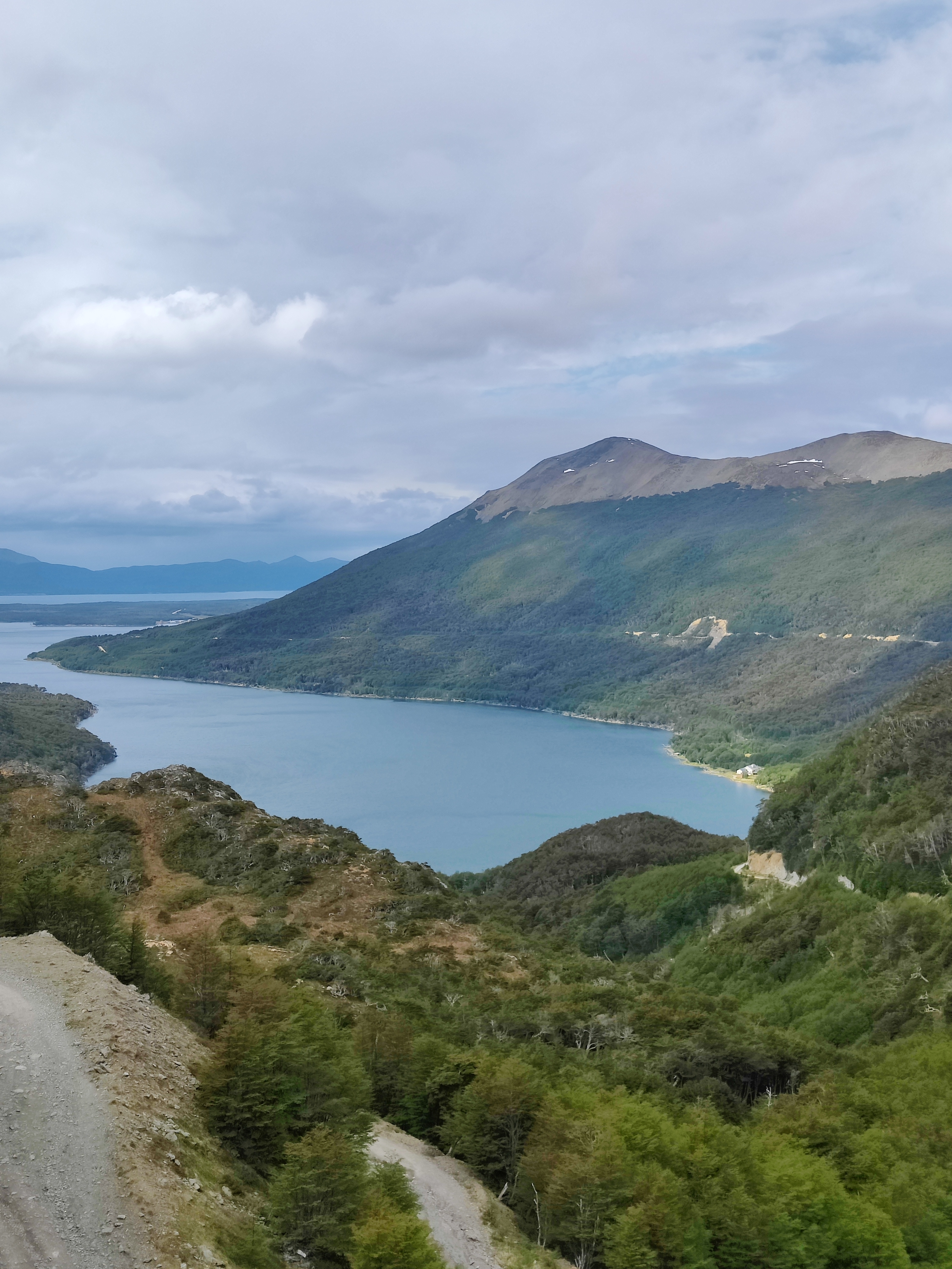 Scenic view of a lake with mountains in the background.