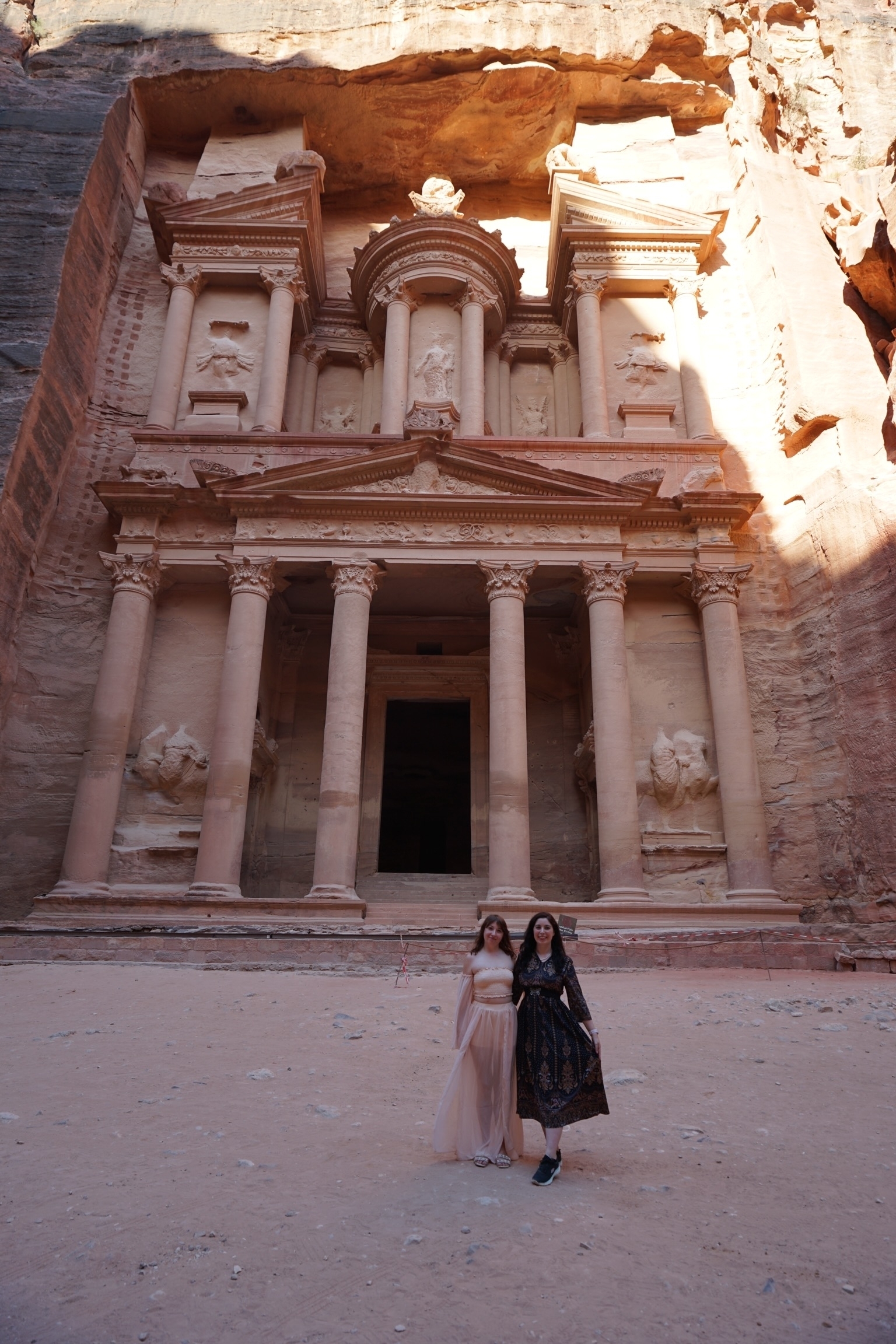 Famous rock-cut architecture facade, possibly Petra.
